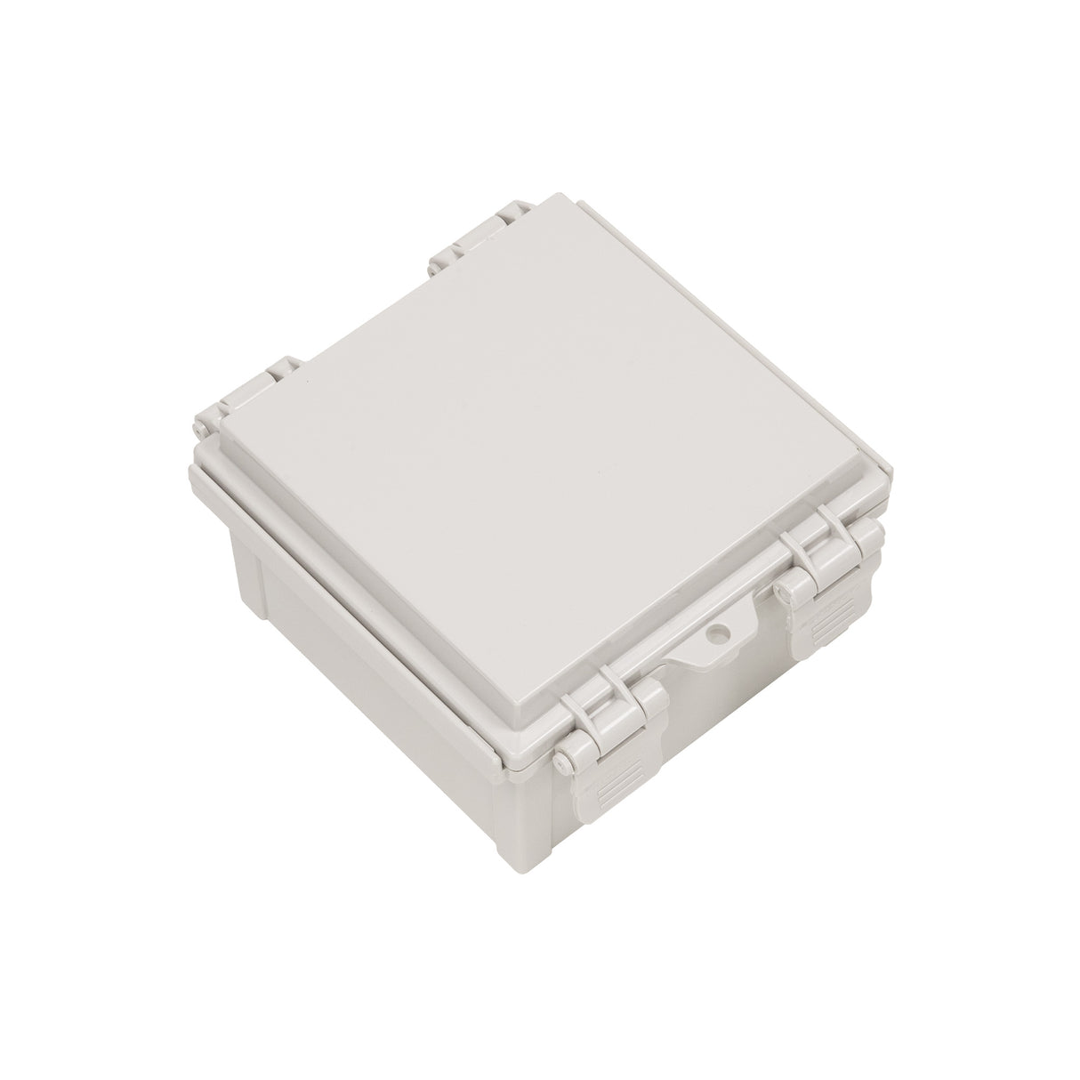 Boxco Q-series 5.91 x 5.91 x 3.54 Inches(150 x 150 x 90mm) Plastic Enclosure, IP67, IK08, ABS, Grey Cover, Hinge Type with Plate - PHOTO 1