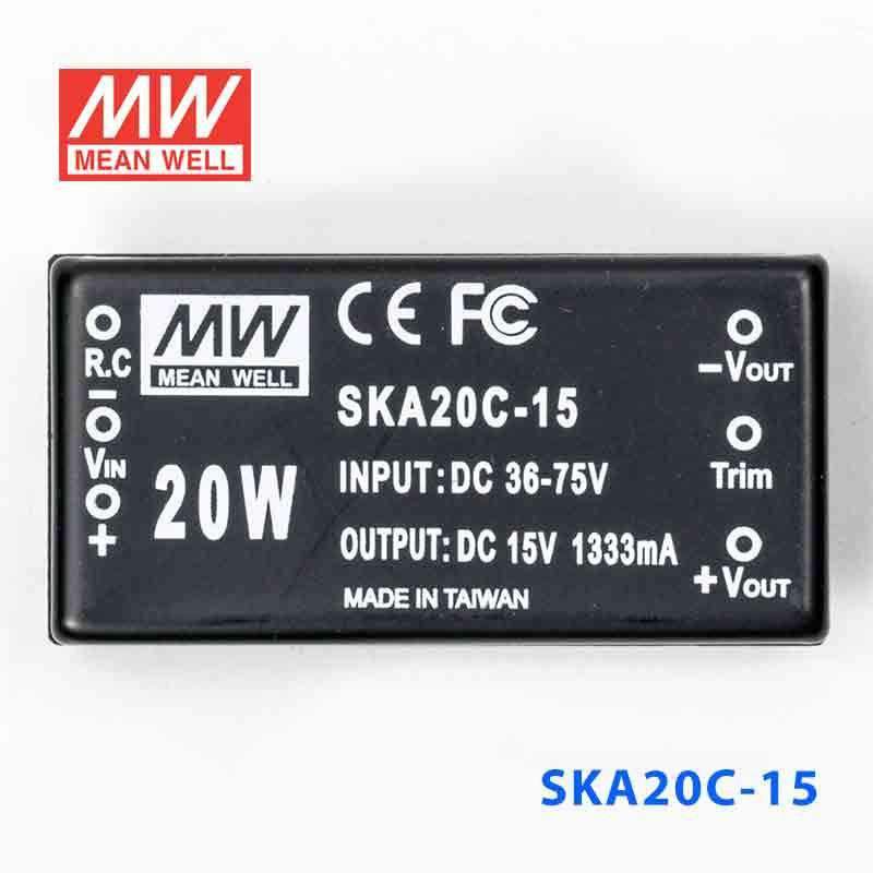 Mean Well SKA20C-15 DC-DC Converter - 20W - 36~75V in 15V out 1.33A - PHOTO 2
