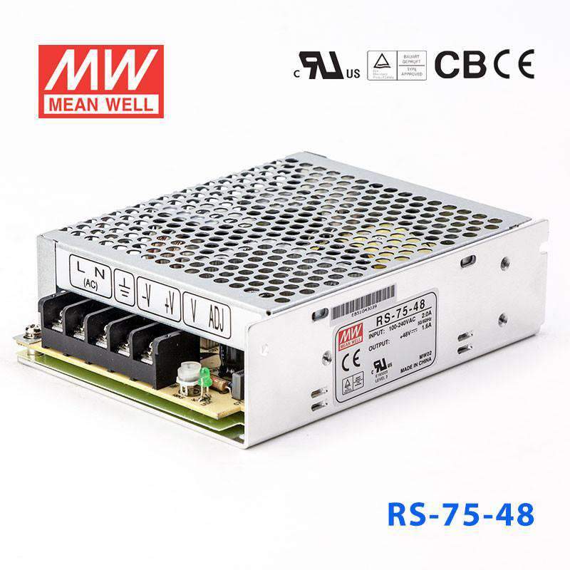 Mean Well RS-75-48 Power Supply 75W 48V 1.6A