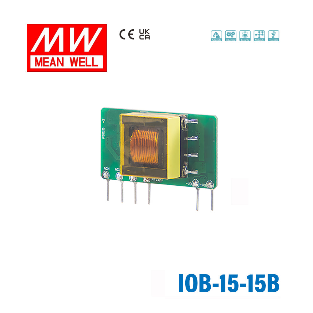 Mean Well IOB-15-15B AC-DC On Board Type Power Module 15W 15V, Horizontal