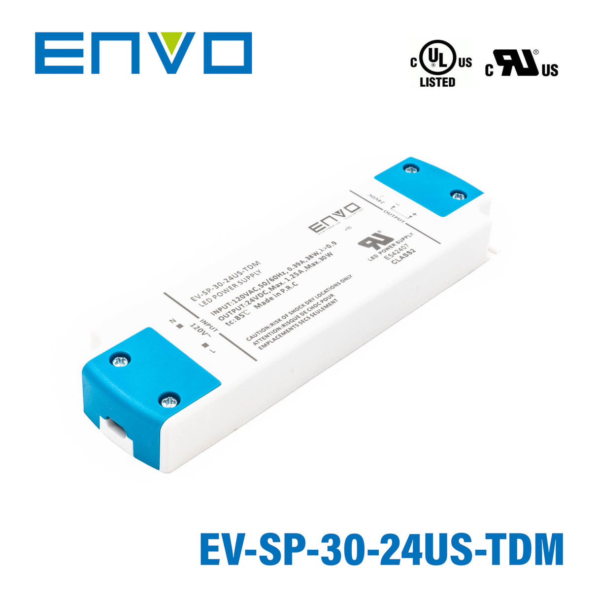 ENVO EV-SP-30-24US-TDM Triac Dimmable LED Driver 30W 24V