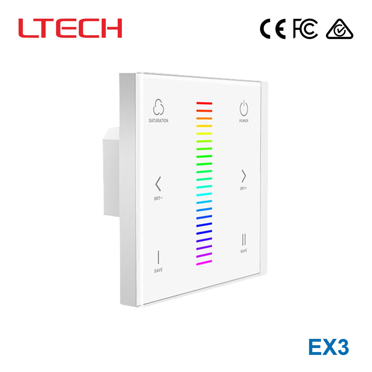Ltech EX3 Wireless RF/DMX512 Single-zone Touch Panel - RGB