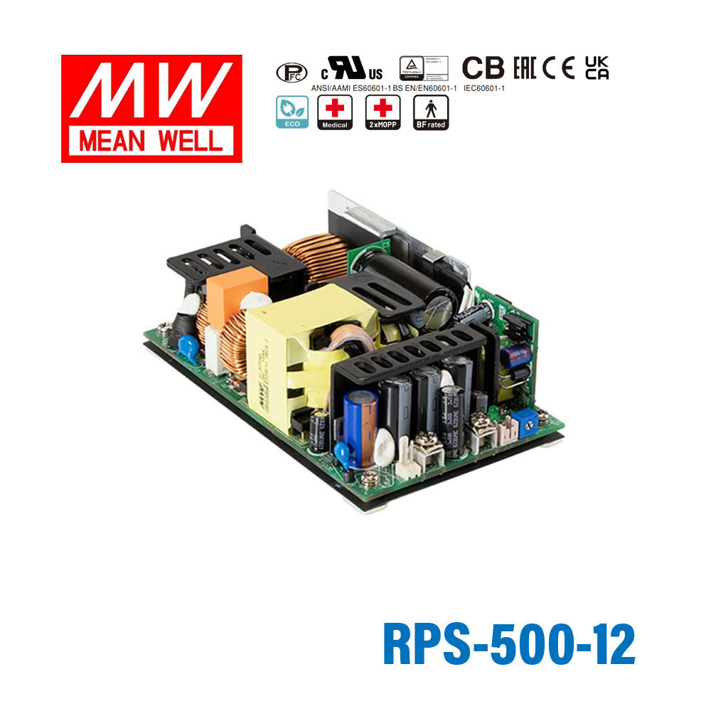 Mean Well RPS-500-12 Green Power Supply W 12V 26.7A - Medical Power Supply