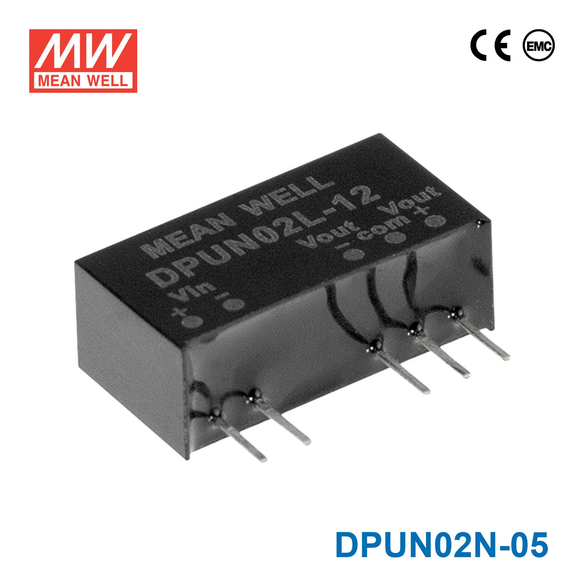 Mean Well DPUN02N-05 DC-DC Converter - 2W - 21.6~26.4V in ±5V out 200mA