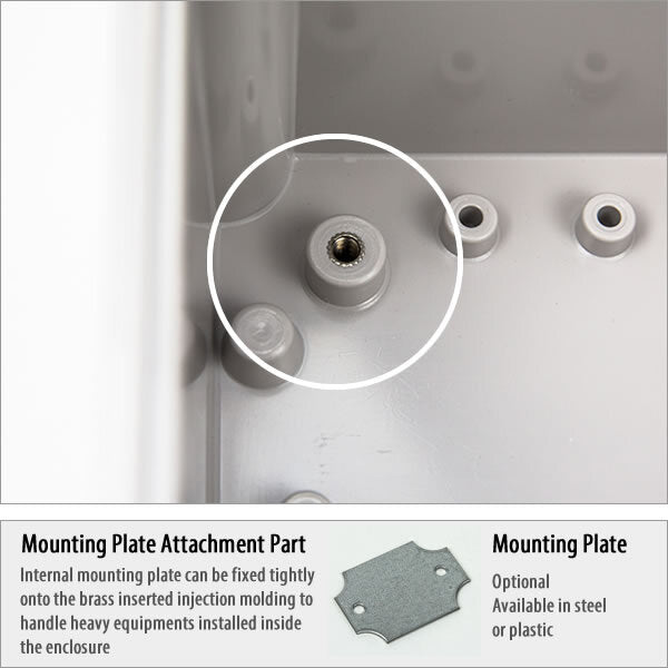 Boxco P-Series 15.75 x 23.62 x 7.09 Inches(400 x 600 x 180mm) Plastic Enclosure, IP67, IK08, ABS, Grey Cover, Molded Hinge and Latch Type - PHOTO 7