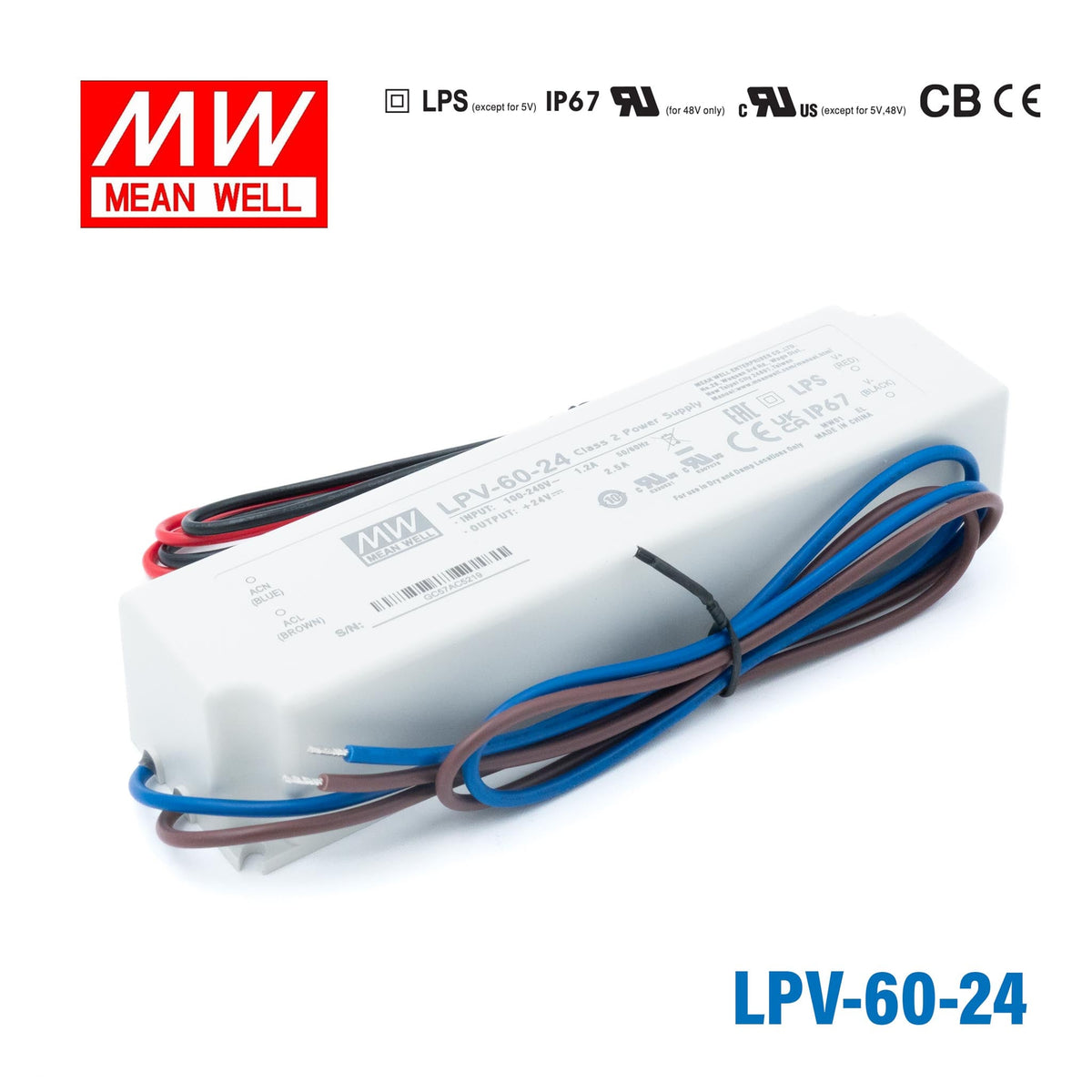 Mean Well LPV Series LED Power Supply 24V (20~150W)