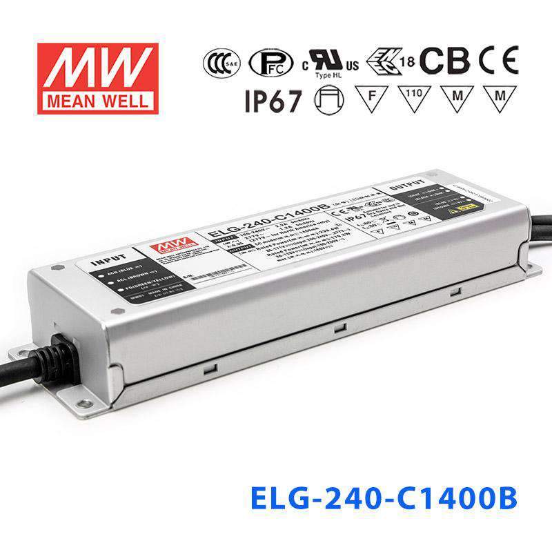Mean Well ELG-240-C1400B Power Supply 240W 1400mA - Dimmable