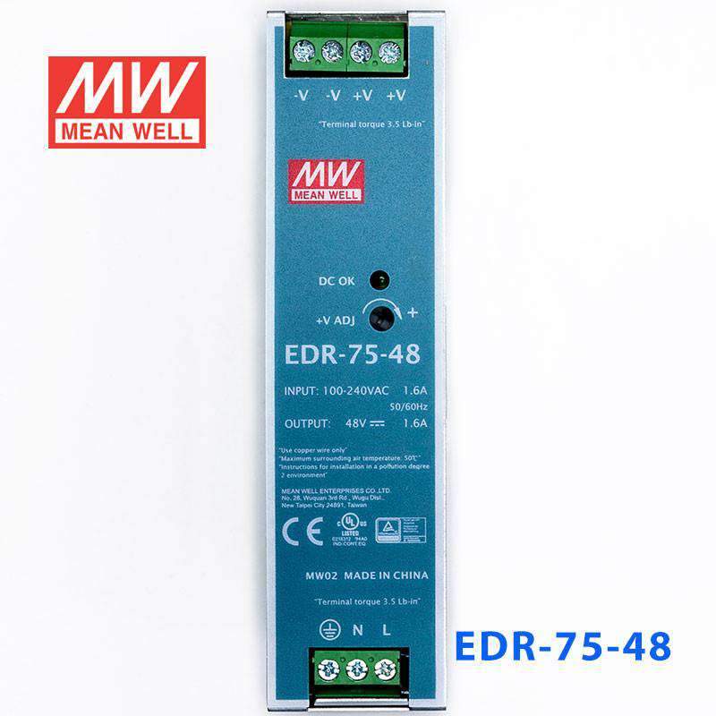 Mean Well EDR-75-48 Single Output Industrial Power Supply 75W 48V - DIN Rail - PHOTO 2