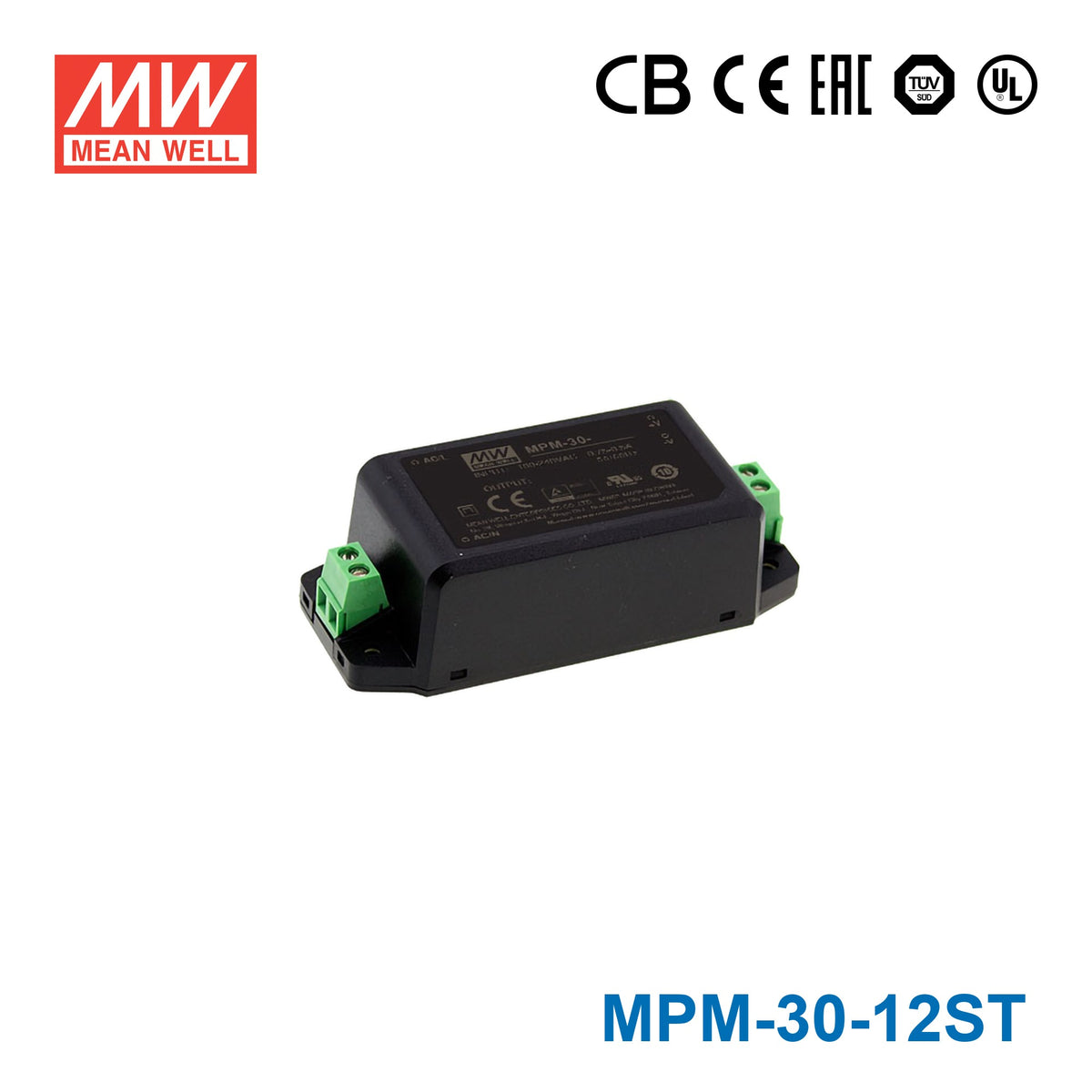 Mean Well MPM-30-12ST Power Supply 30W 12V 2.5A