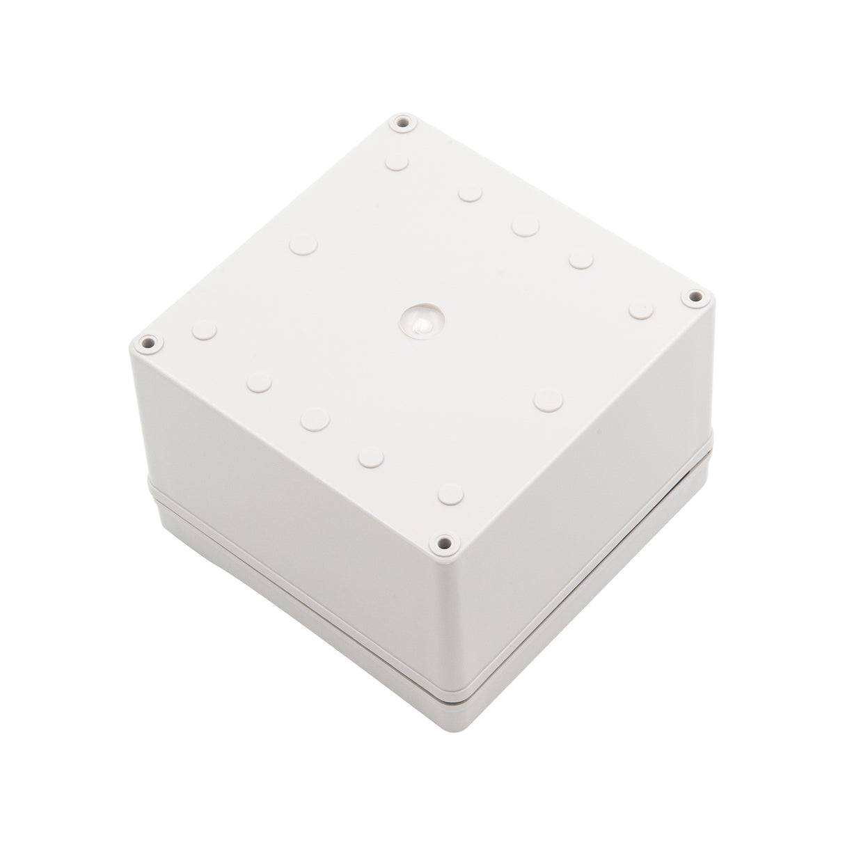 Boxco S-Series 5.91 x 5.91 x 3.94 Inches(150x150x100mm) Plastic Enclosure, IP67, IK08, PC, Grey Cover, Screw Type - PHOTO 1