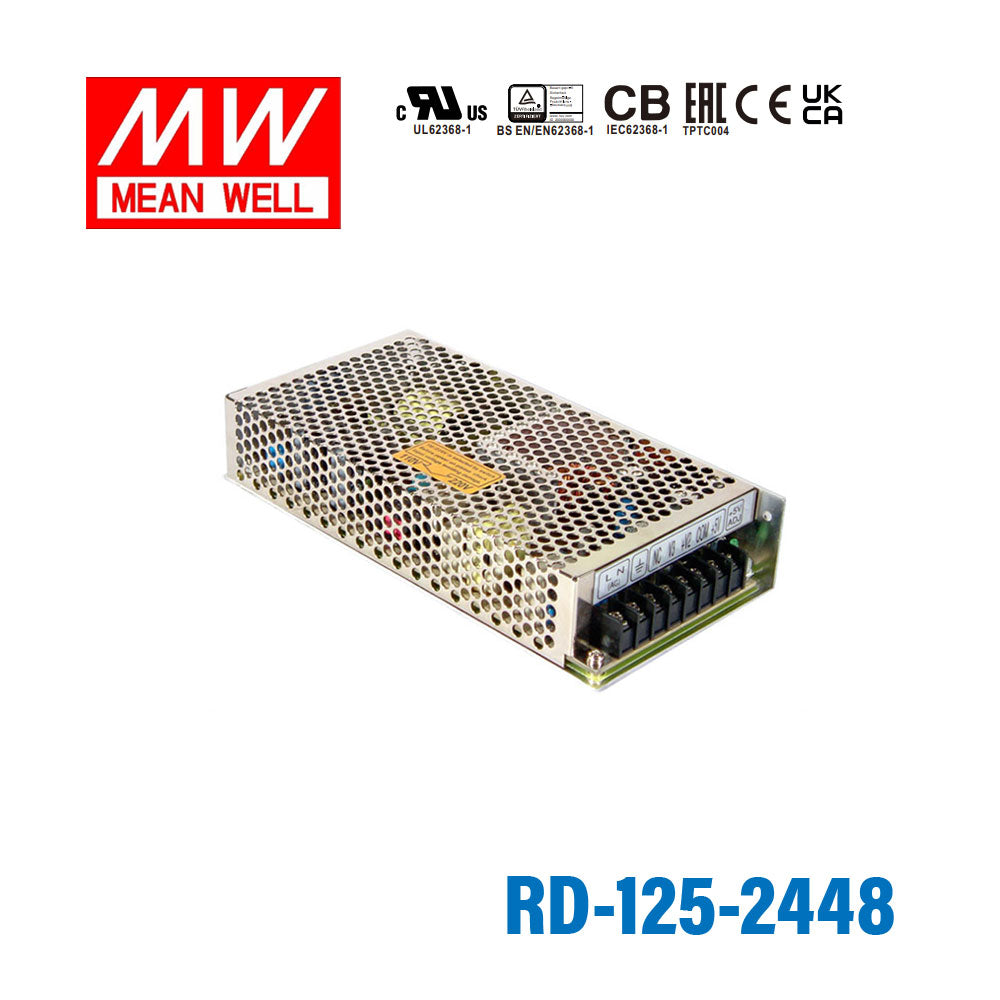 Mean Well RD-125-2448 AC-DC Dual output enclosed power supply 125W 2A