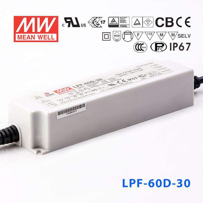 Mean Well LPF-60D-30 Power Supply 60W 30V - Dimmable