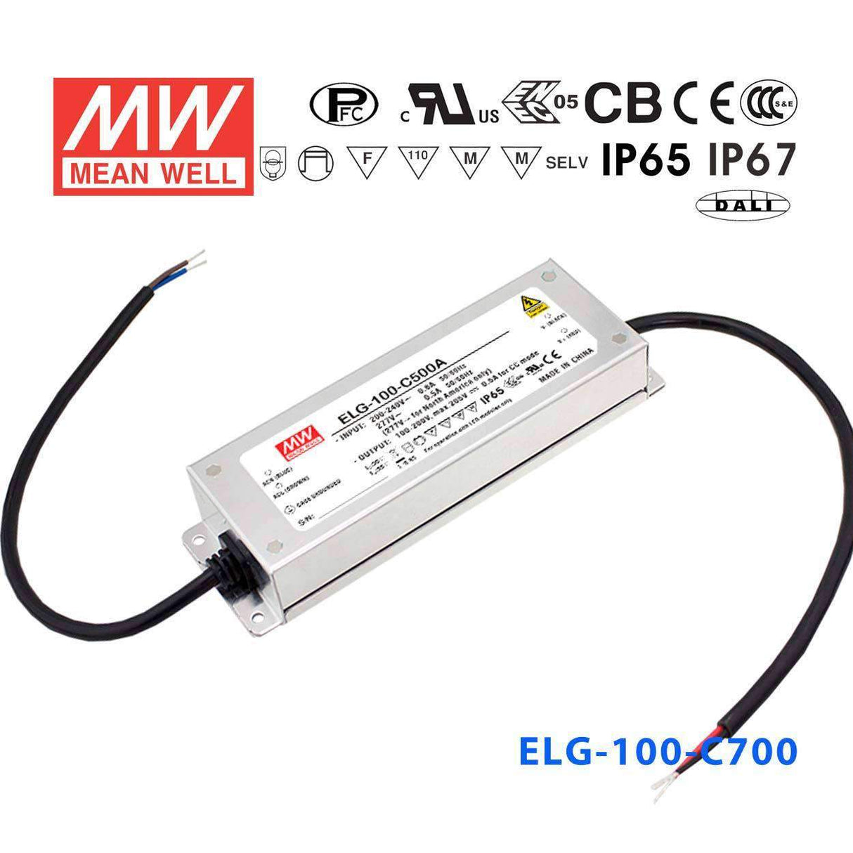 Mean Well ELG-100-C700B Power Supply 100W 700mA - Dimmable