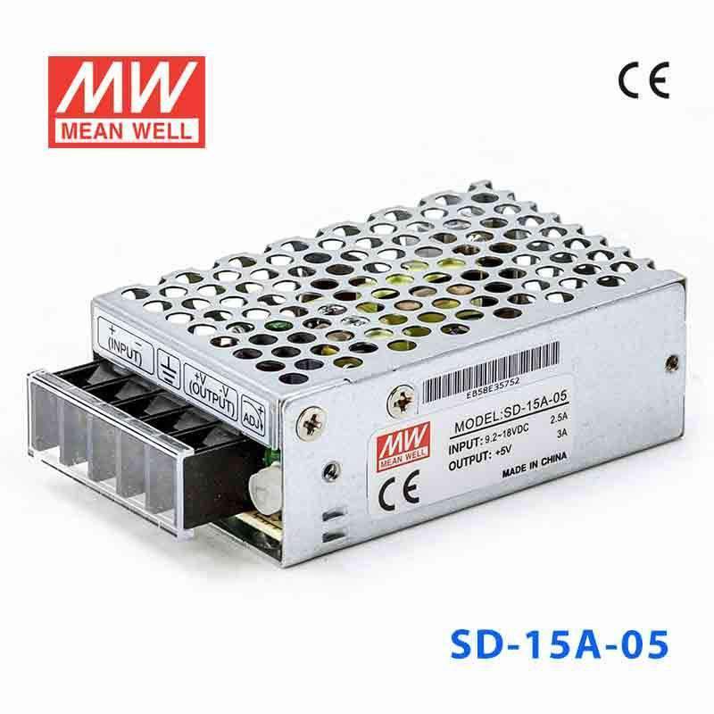 Mean Well SD-15A-5 DC-DC Converter - 15W - 9.2~18V in 5V out 3A