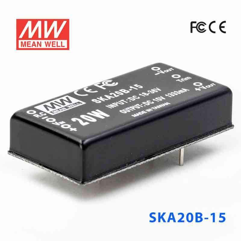 Mean Well SKA20B-15 DC-DC Converter - 20W - 18~36V in 15V out 1.33A