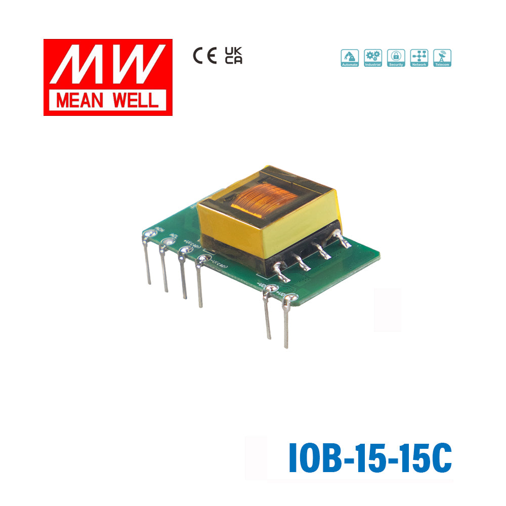 Mean Well IOB-15-15C AC-DC On Board Type Power Module 15W 15V, Vertical