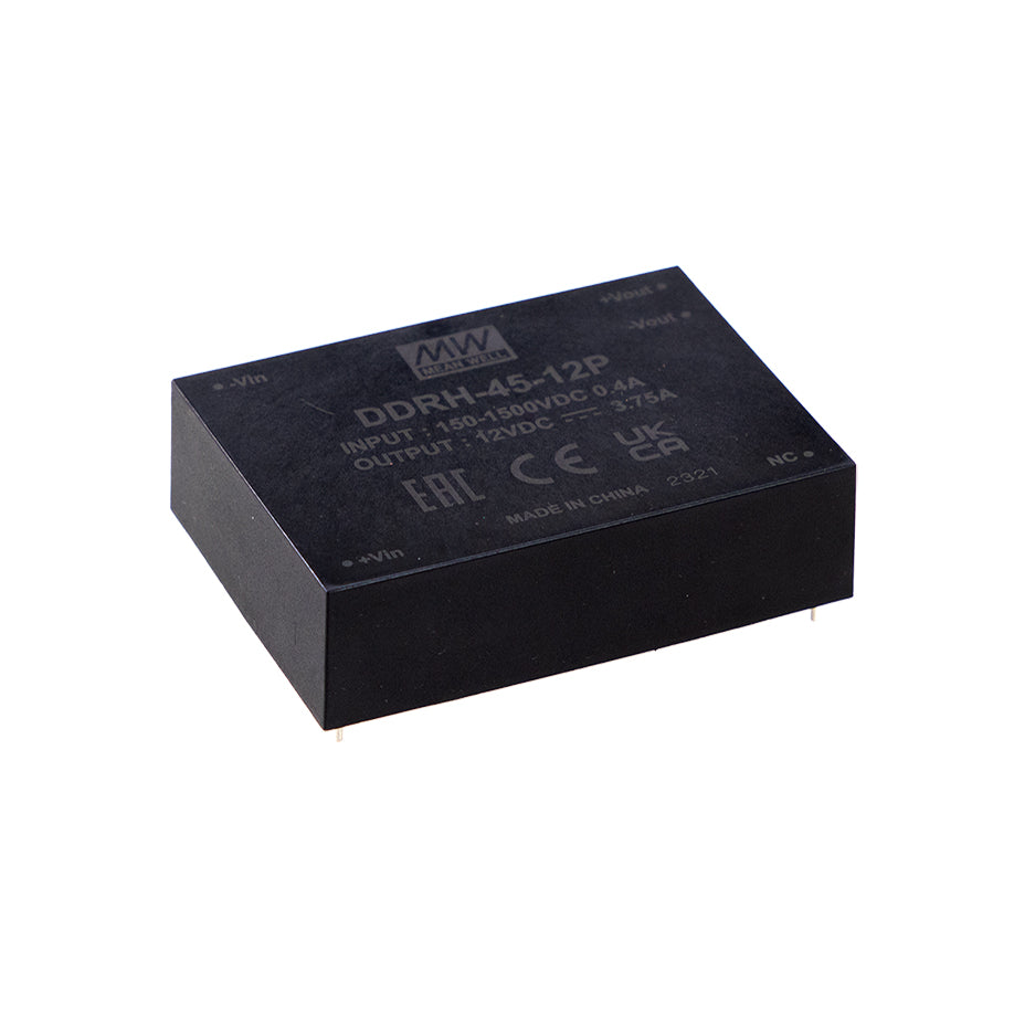 Mean Well DDRH-45-15P Ultra Wide Input DC-DC Converter, 45W 15V, PCB Type