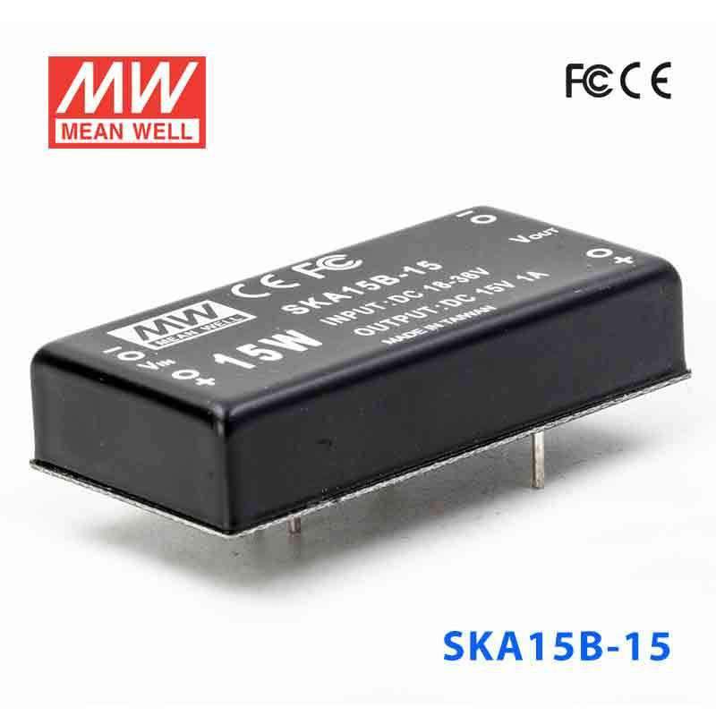 Mean Well SKA15B-15 DC-DC Converter - 15W - 18~36V in 15V out 1A