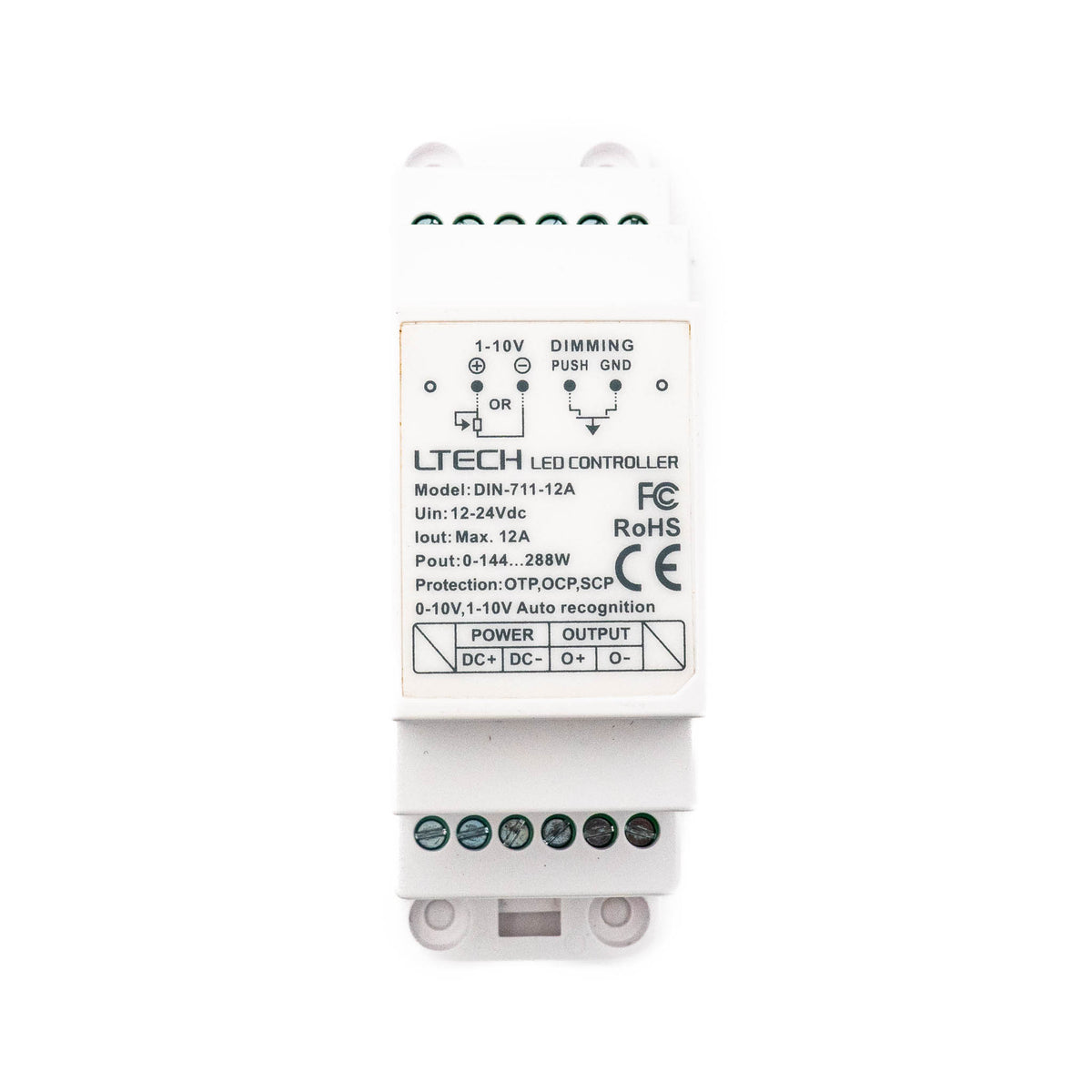 Ltech DIN-711-12A Din Rail 1-10V LED Controller 12A - PHOTO 1