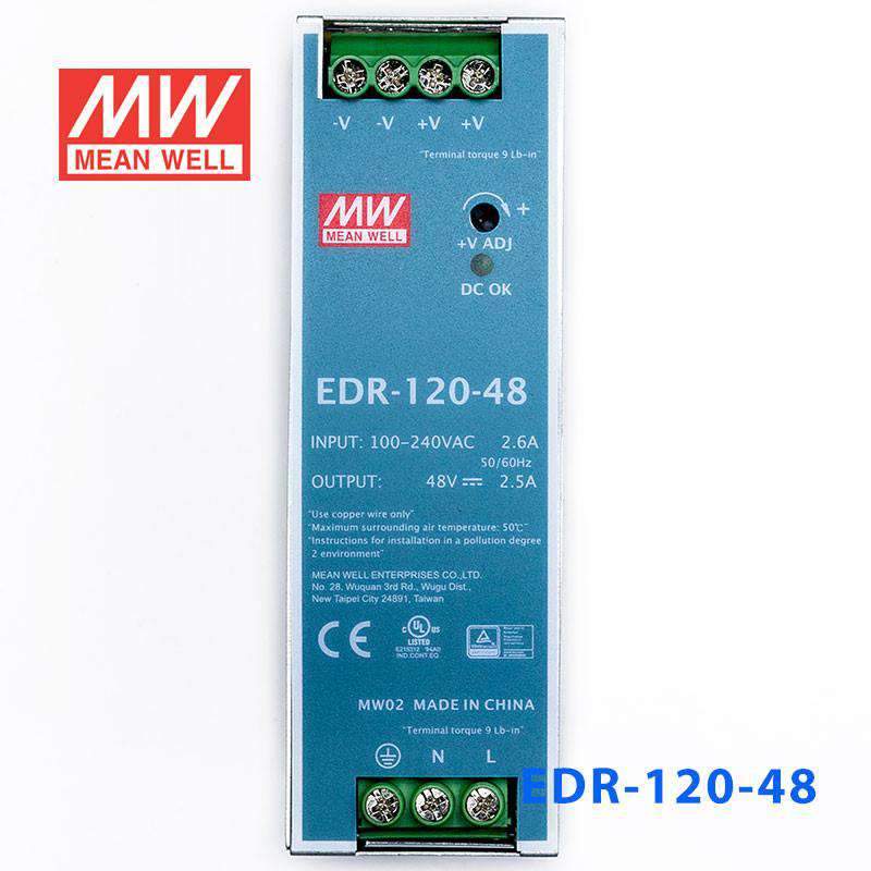 Mean Well EDR-120-48 Single Output Industrial Power Supply 120W 48V - DIN Rail - PHOTO 2