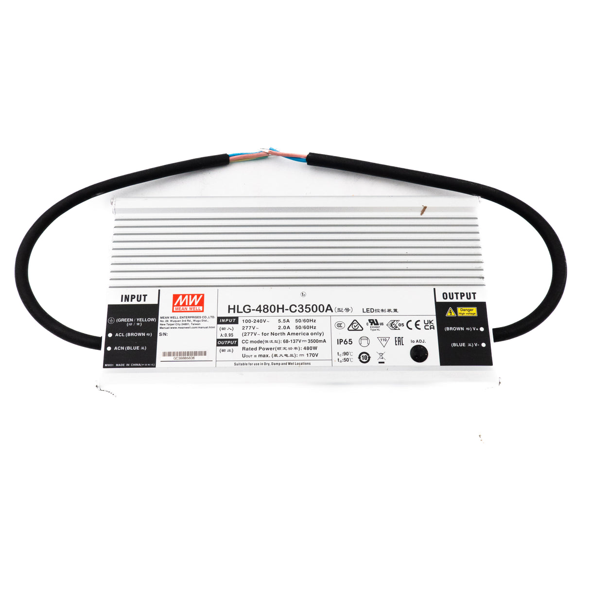 Mean Well HLG-480H-C3500A Power Supply 480W 3500mA - Adjustable - PHOTO 1