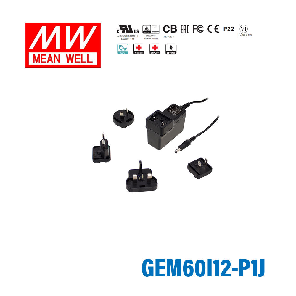 Mean Well GEM60I12-P1J Power Supply 54W 12V 4.5A