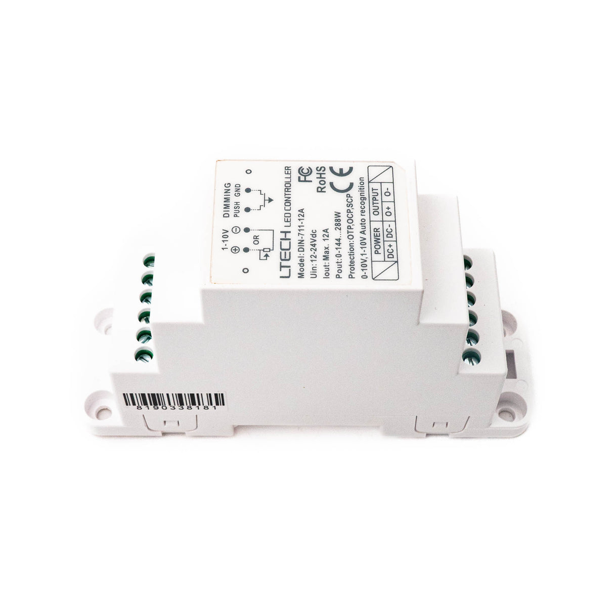 Ltech DIN-711-12A Din Rail 1-10V LED Controller 12A