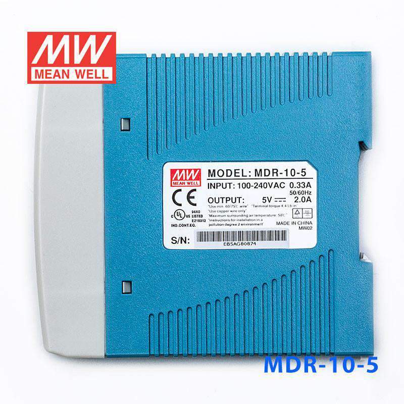 Mean Well MDR-10-5 Single Output Industrial Power Supply 10W 5V - DIN Rail - PHOTO 1