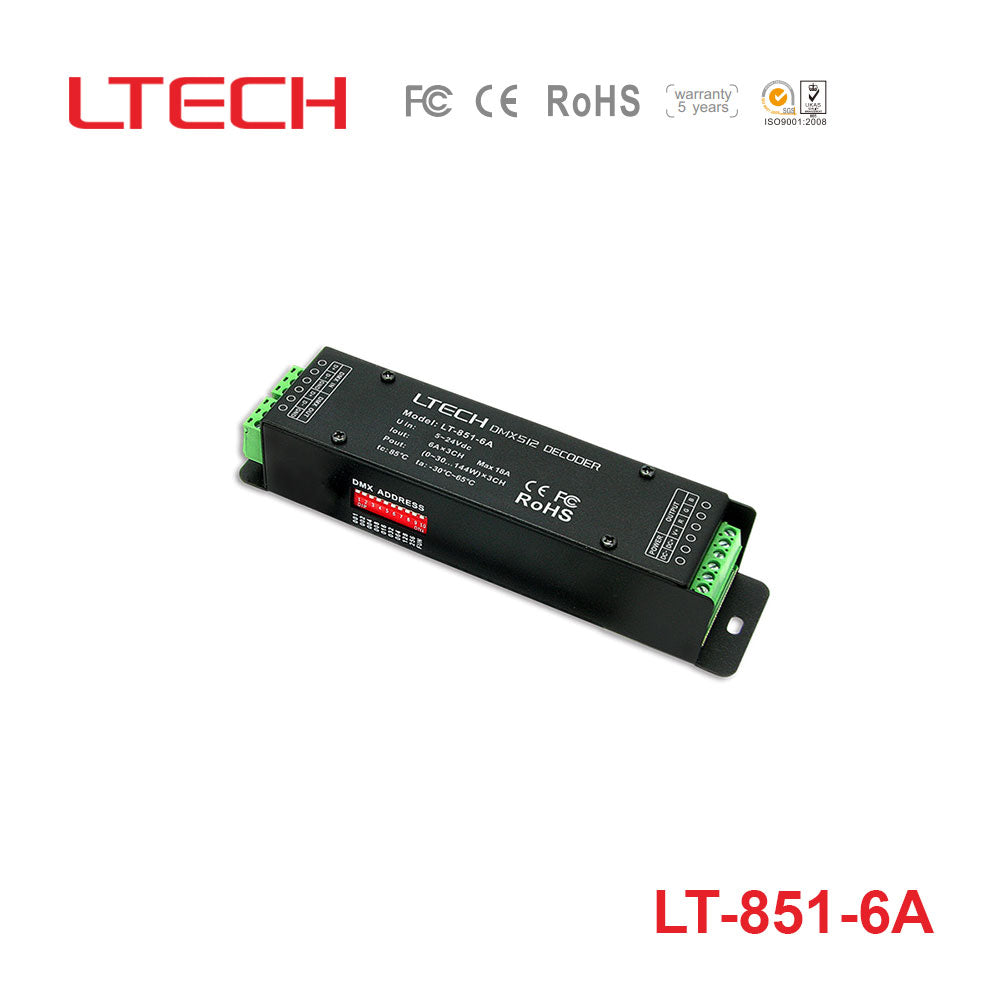 Ltech LT-851-6A Constant Voltage Decoder - DMX/RDM