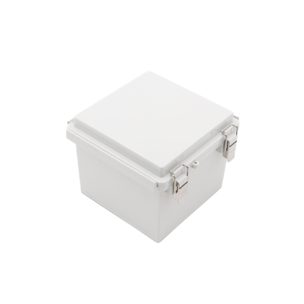 Boxco P-Series 5.91 x 5.91 x 4.72 Inches(150 x 150 x 120mm) Plastic Enclosure, IP67, IK08, PC, Grey Cover, Molded Hinge and Latch Type - PHOTO 4