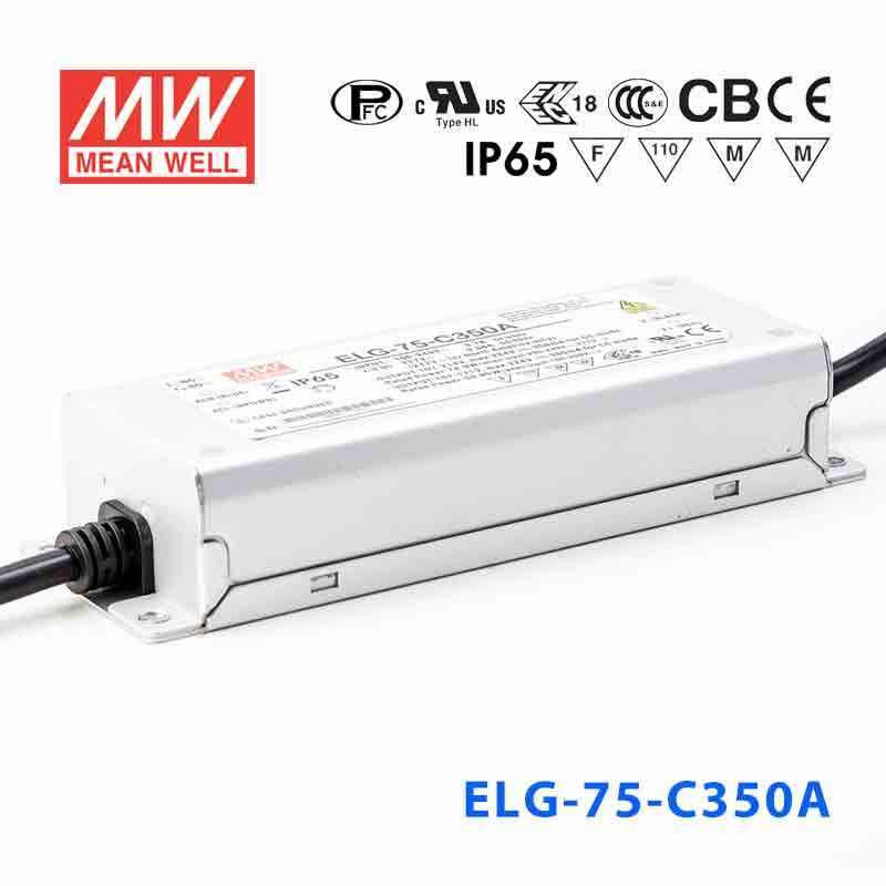 Mean Well ELG-75-C350A Power Supply 75W 350mA - Adjustable