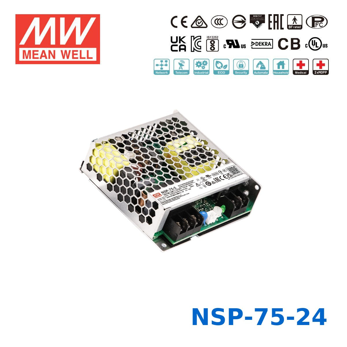 Mean Well 76.8W High Reliable Multi-Industries Power Supply 24V 3.2A