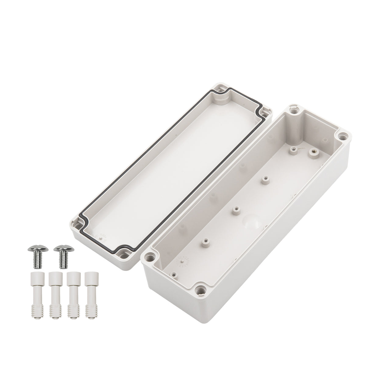 Boxco S-Series 3.15 x 9.84 x 2.76 Inches(80x250x70mm) Plastic Enclosure, IP67, IK08, PC, Grey Cover, Screw Type - PHOTO 2