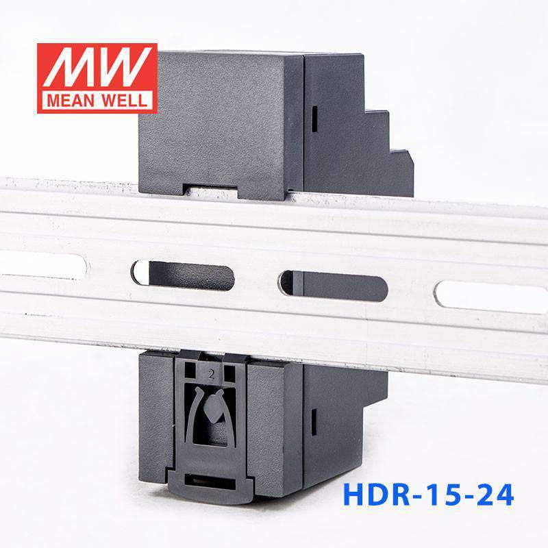 Mean Well HDR-15-24 Ultra Slim Step Shape Power Supply 15W 24V - DIN Rail - PHOTO 3