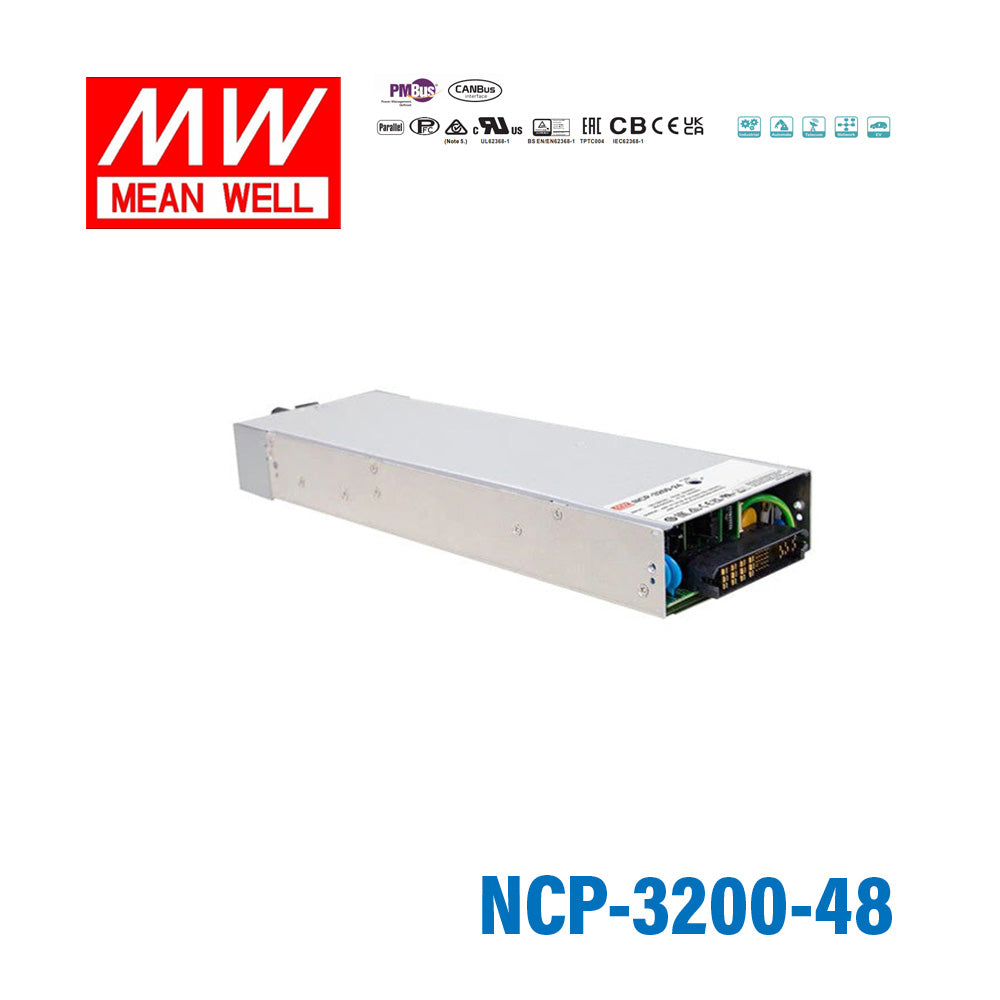 Mean Well NCP-3200-48 2-in-1 Rack Power Supply and Charger, 3192W 48V