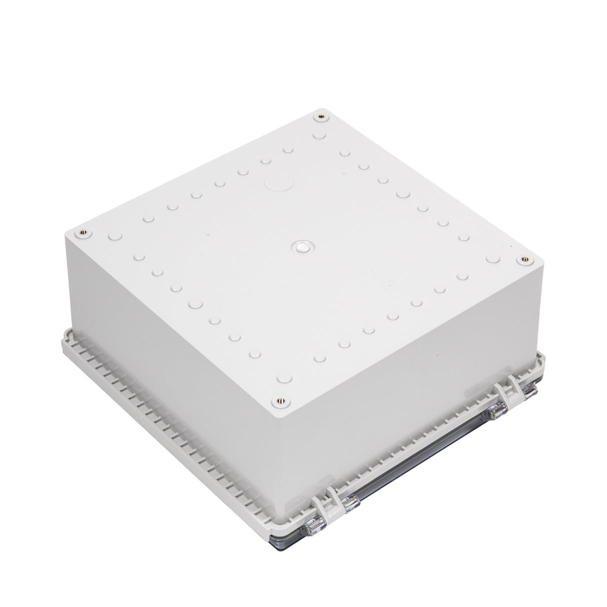 Boxco P-Series 11.02 x 11.02 x 5.12 Inches(280 x 280 x 130mm) Plastic Enclosure, IP67, IK08, ABS, Transparent Cover, Molded Hinge and Latch Type - PHOTO 1