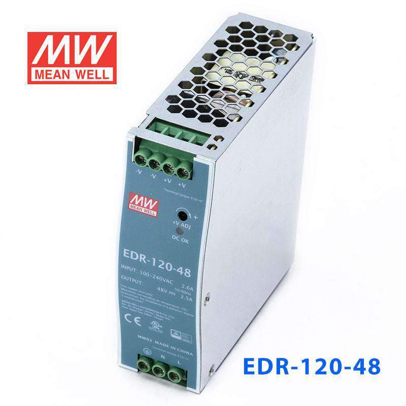 Mean Well EDR-120-48 Single Output Industrial Power Supply 120W 48V - DIN Rail - PHOTO 1