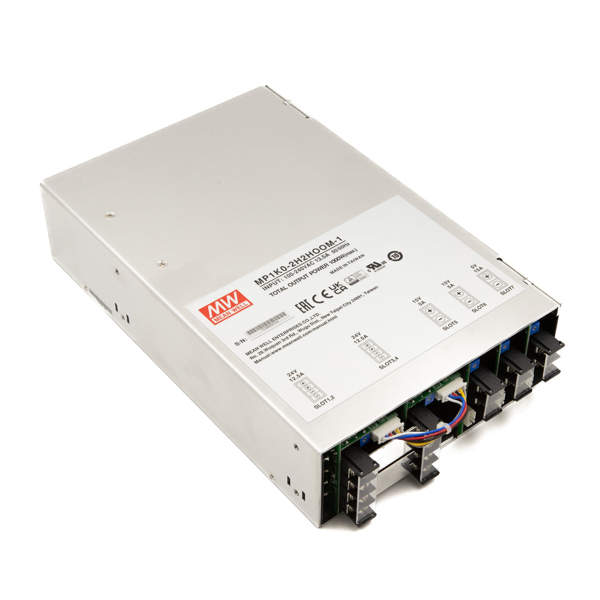 Mean Well MP1K0-2H2HOOM-1 Modular Power Supply, 1KW, 7 Slot Output, 24V * 4, 15V * 2, 5V * 1 - PHOTO 1