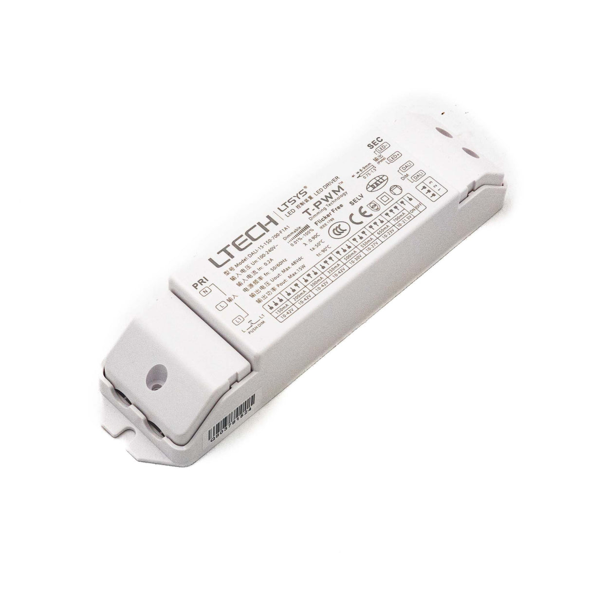 LTECH DALI-15-150-700-F1A1 15W 150mA ~ 700mA Dali LED Driver - Selectable Output