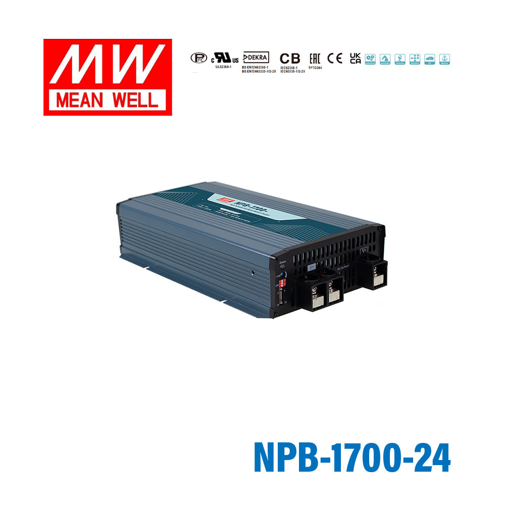 Mean Well NPB-1700-24 Battery Charger 1680W 24V - Suitable for Lead-acid and Li-ion 50A