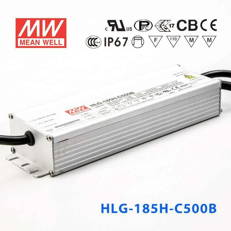 Mean Well HLG-185H-C500B Power Supply 200W 500mA - Dimmable