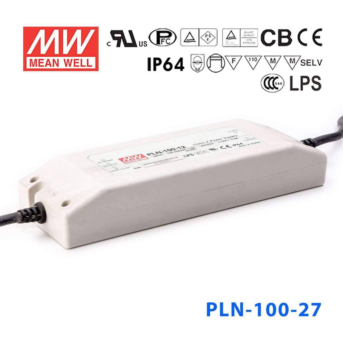 Mean Well PLN-100-27 Power Supply 100W 27V - IP64 3.55A