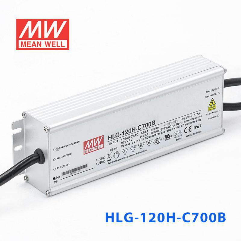 Mean Well HLG-120H-C700B Power Supply 150.5W 700mA - Dimmable - PHOTO 1