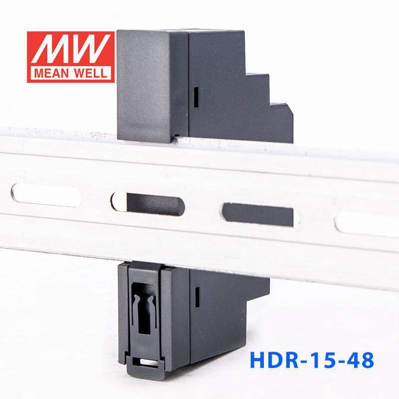 Mean Well HDR-15-48 Ultra Slim Step Shape Power Supply 15W 48V - DIN Rail - PHOTO 3