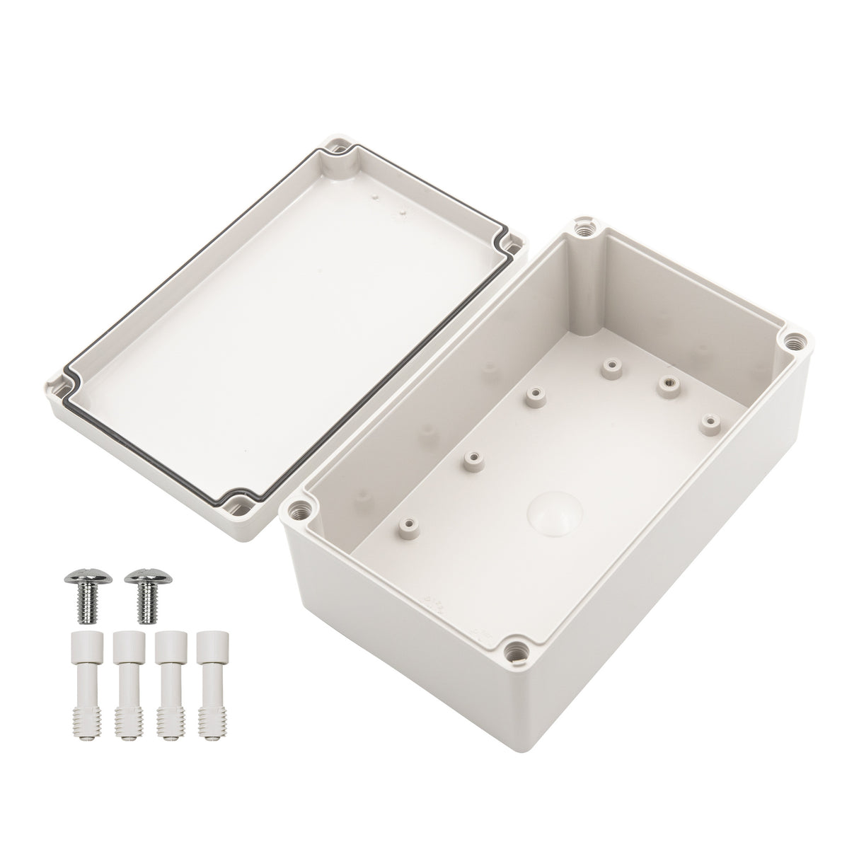 Boxco S-Series 5.51 x 9.06 x 3.74 Inches(140x230x95mm) Plastic Enclosure, IP67, IK08, ABS, Grey Cover, Screw Type - PHOTO 1