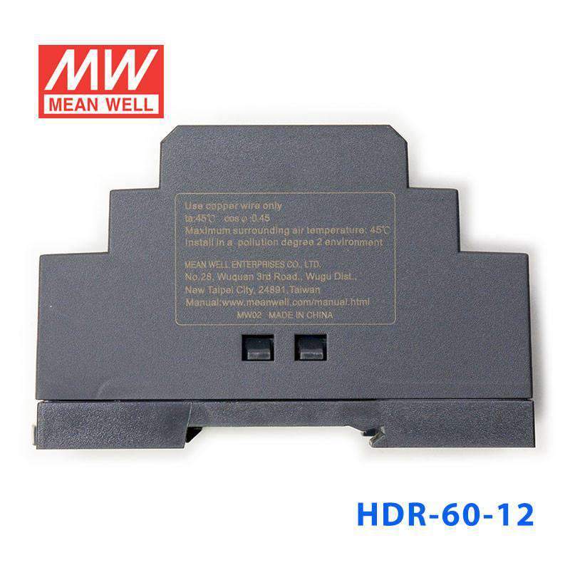 Mean Well HDR-60-12 Ultra Slim Step Shape Power Supply 60W 12V 4.5A - DIN Rail - PHOTO 1