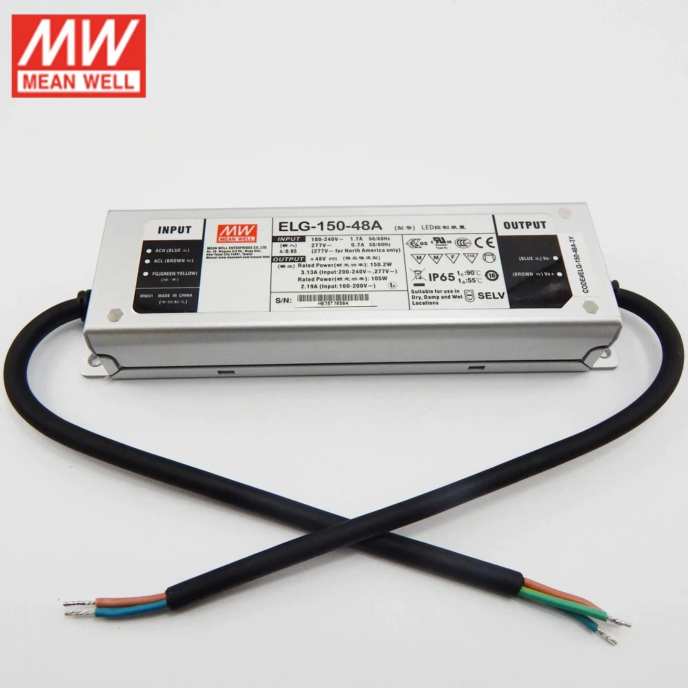 Mean Well ELG-150-48D2 AC-DC Single output LED Driver Mix Mode (CV+CC) with PFC