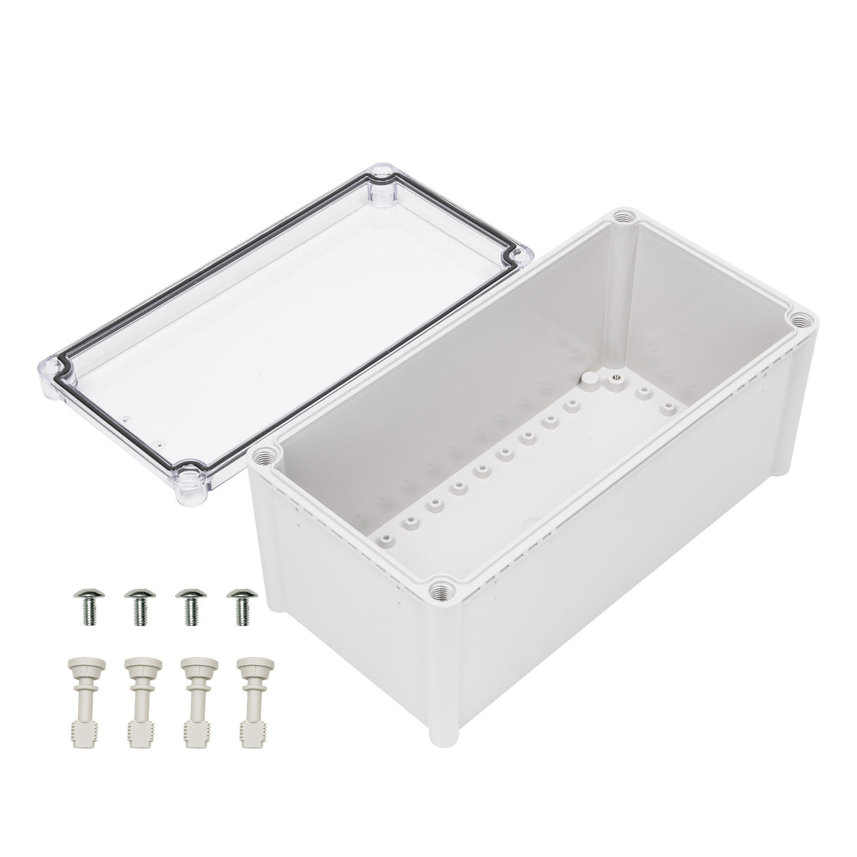 Boxco S-Series 7.48 x 14.96 x 7.09 Inches(190x380x180mm) Plastic Enclosure, IP67, IK08, ABS, Transparent Cover, Screw Type - PHOTO 2