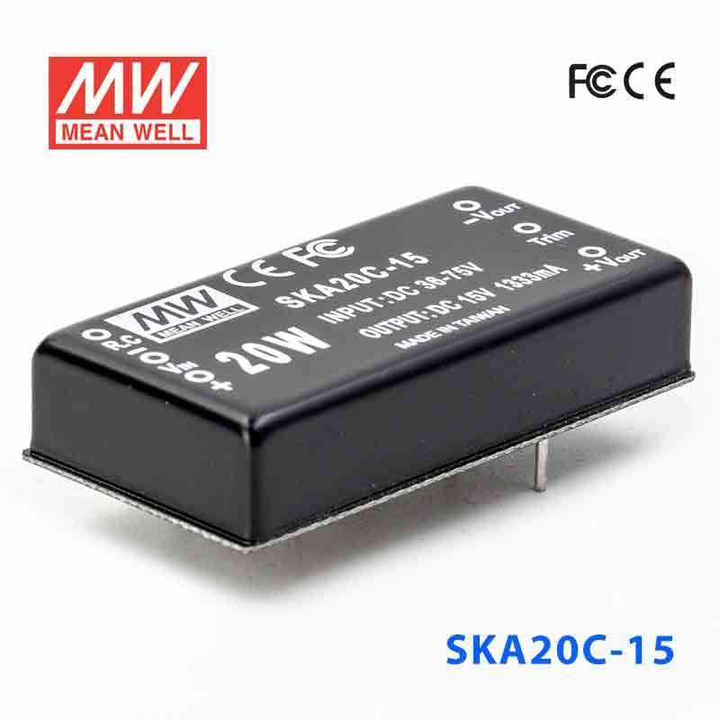 Mean Well SKA20C-15 DC-DC Converter - 20W - 36~75V in 15V out 1.33A