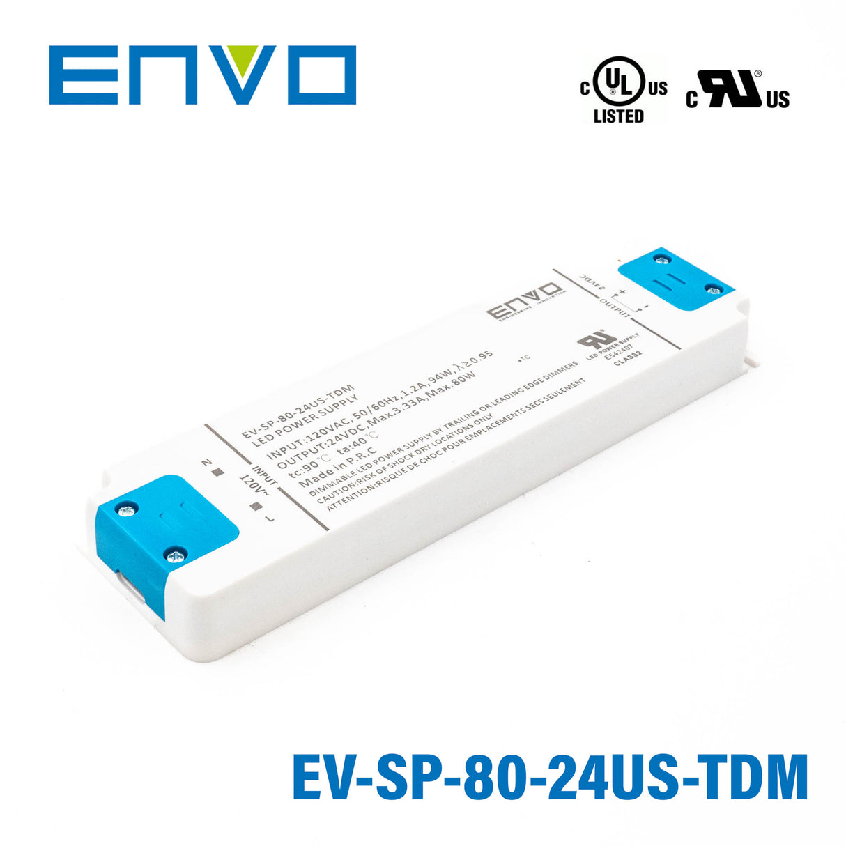 ENVO EV-SP-80-24US-TDM Triac Dimmable LED Driver 80W 24V
